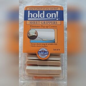 Hold On! Sheet Grippers 4 Pieces Brand New In Package Seal - Tan